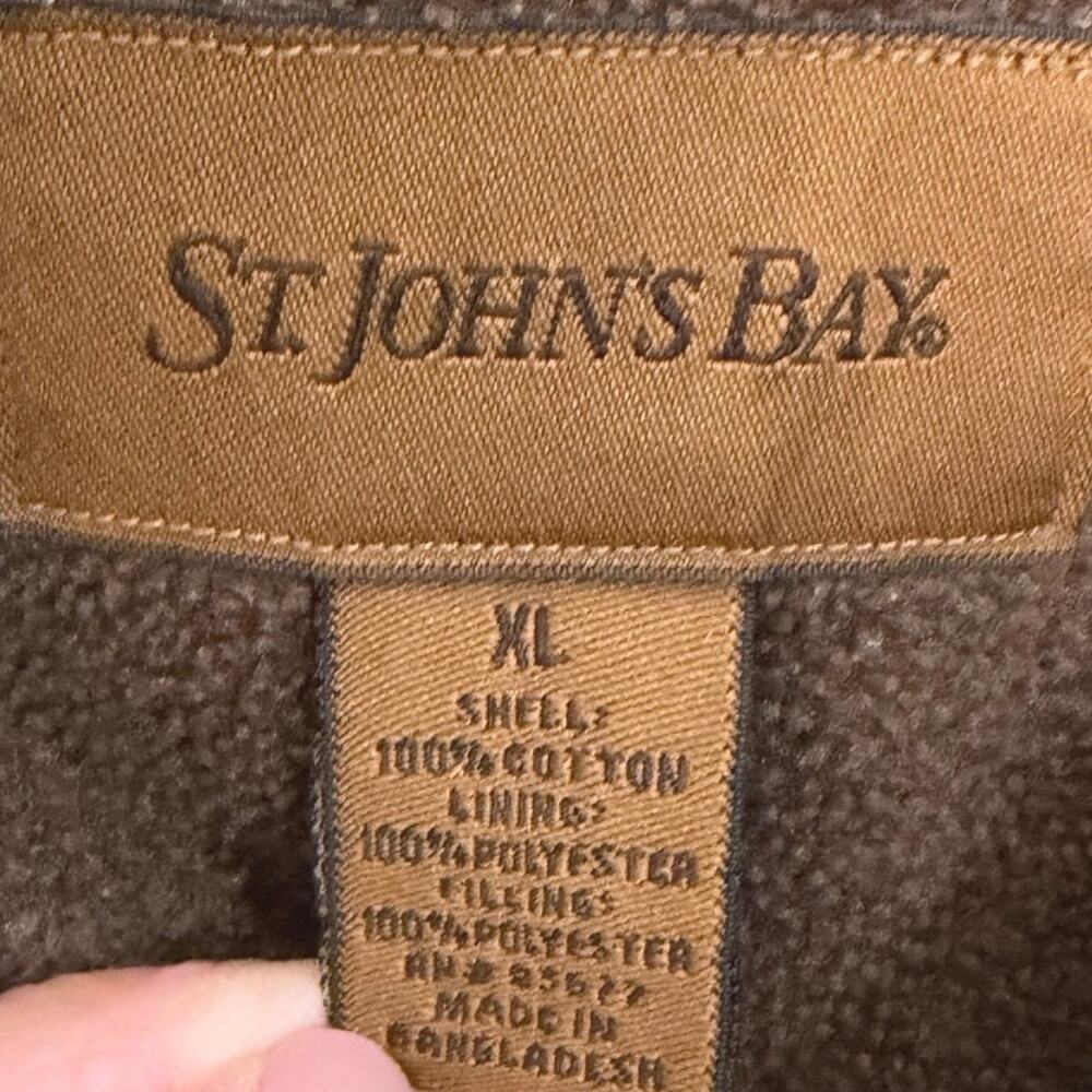 St. John’s Bay vintage style denim Shacket with brown fleece size XL - Picture 2 of 5